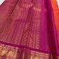 Handwoven orange Kanjivaram Vairaoosi saree with beautiful gold zari buttas