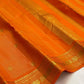 Tangerine Handwoven Pure Silk Kanjipuram Saree with Vairaoosi Zari Body and Kamalam Butta Border
