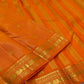 Tangerine Handwoven Pure Silk Kanjipuram Saree with Vairaoosi Zari Body and Kamalam Butta Border