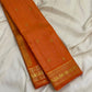 Tangerine Handwoven Pure Silk Kanjipuram Saree with Vairaoosi Zari Body and Kamalam Butta Border