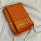 Tangerine Handwoven Pure Silk Kanjipuram Saree with Vairaoosi Zari Body and Kamalam Butta Border