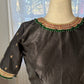 Made-to-measure black silk cotton Tanjore blouse designed as a statement jewelry piece