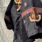 Tanjore Treasure – Black Silk Hand-Embroidered Made-to-Measure Designer Blouse