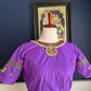 Handcrafted purple silk Tanjore Treasure blouse designed to pair with traditional silk sarees
