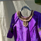Side angle of purple silk Tanjore Treasure designer blouse with intricate embellishment