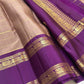 Taupe Pure Silk KanchiPattu Veldhari Saree - body detail