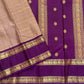 Taupe Pure Silk KanchiPattu Veldhari Saree - front view