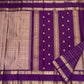 Taupe Pure Silk KanchiPattu Veldhari Saree - Veldhari weave close-up