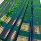 Peacock Green Kanchipuram silk saree Rettapet gold zari border