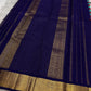 Teal Red and Grey Handwoven Pure Silk Kancheepuram Saree with Paalum Pazhamum Checks and Navy Border