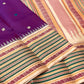 Royal Purple pure silk Kanchipuram saree — temple border