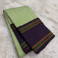 Tender Green and Deep Plum Handwoven Pure Silk Kanjivaram Saree with Kanchi Kattam Rettapet Border