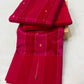 Rani Pink Tissue Silk Chanderi saree draped to show the fine linear jari weaving