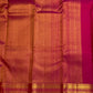 Lotus rose and rani pink butta pure silk Kanjeevaram saree with gold elephant border – view 5