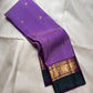 Orchid Lavender pure silk Kanjeevaram saree, Butta weave with Deep Purple border — styling detail