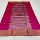 Rani pink Chanderi Pattu silk saree showing the shimmering metallic-toned pallu and gold border