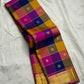 Handwoven multicolour paalum pazhamum pure silk Kancheepuram saree with pavun butta — Idam Living