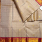 Sandalwood Taupe Pure Silk Kanjivaram Varisaipet Saree with Kamalam Motifs – view 1