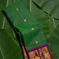 Forest green and magenta zari kattam KanchiPattu silk saree with kamalam butta and vanasringaram pallu — Idam Living