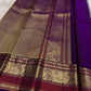 Steel Grey and Kanchana Purple Handwoven Pure Silk Kanchipuram Saree with Mayil Butta and Vanasringaram Yaanai Border