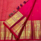 Traditional Kanchipuram Butta pure silk saree, Raspberry Pink body close-up