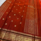 Traditional Kanjipuram Butta saree in smoky taupe – grand pallu with bird zari buttas — Idam Living