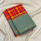 Vibrant Multicolour Handwoven Pure Silk Kanjipuram Saree with Kanchi Kattam Weave