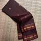 Handwoven Deep Kaapi Maroon Kanchipuram silk saree, body detail, Mayil Chakram zari medallions
