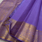Kathiripoo Purple Floral Trellis pure silk Kanchipuram saree, woven buttas, showing soft flower-purple, lilac and lavender with warm golden zari