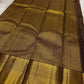 Deep Mahogany Brown and Antique Gold Handwoven Pure Silk Kanchipuram Saree with Vairaoosi and Mayil Chakram Butta