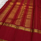 Jewel Blue and Deep Vermillion Handwoven Pure Silk Kanjivaram Saree with Rettapet Border and Zari Kattam