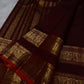 Traditional deep maroon Rettapet Kanjipuram silk saree