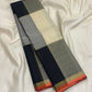 Black Silver Grey and Warm Ivory Handwoven Pure Silk Kanchipuram Paalum Pazhamum Saree