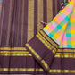 Traditional paalum pazhamum pure silk saree with brownish plum rettapet gold zari border — Idam Living
