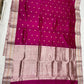Traditional pink handloom Chanderi silk saree