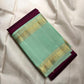 Raspberry Magenta pure silk Kanchipuram saree, Rettapet weave with Pastel Aqua Mint border — additional detail view