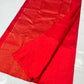 Luminous ruby red Chanderi silk saree with elegant violet border detailing
