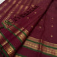 Pallu detail of Deep Raspberry Red Kanchi Pattu silk saree showing zari craftsmanship