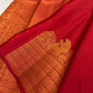 Traditional ruby red Kanjipuram silk saree, full drape