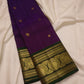 Close view of handwoven Sorgavasal Mayil border on Pure Silk Kanchipuram