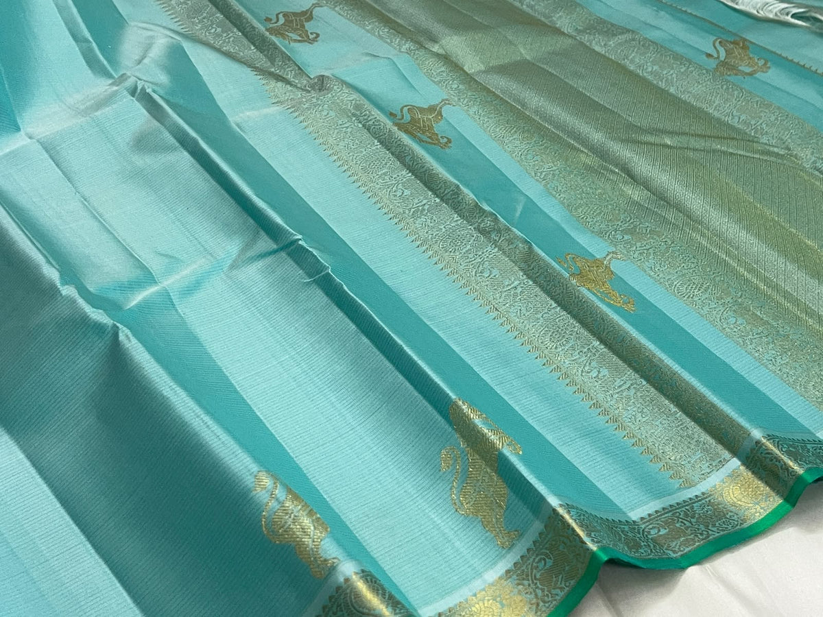 Traditional Vairaoosi Kanjivaram silk saree in blue