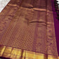 Royal Purple Handwoven Pure Silk Kanchipuram Saree with Zari Kattam Border