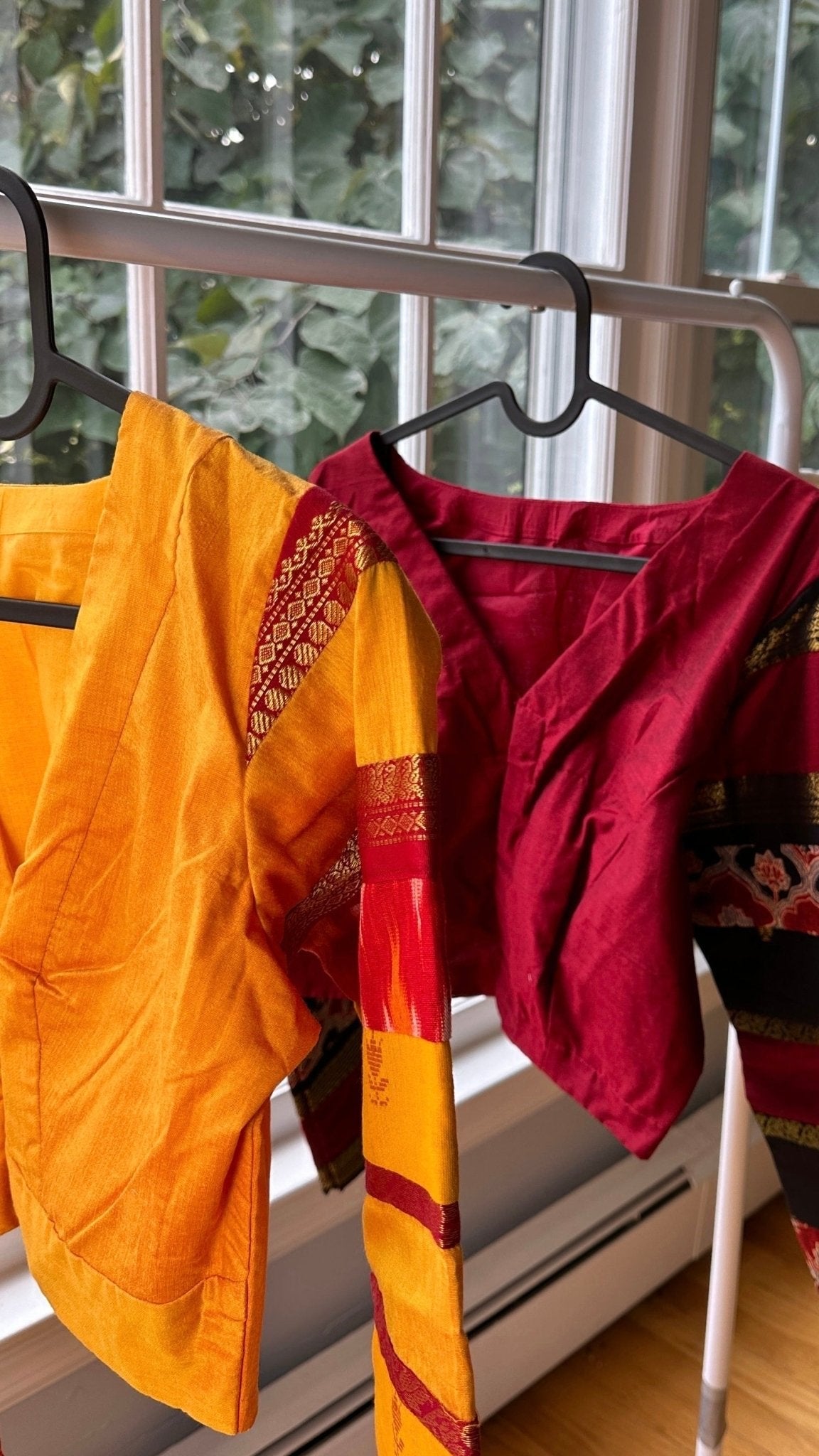 Handcrafted yellow designer blouse with ikkat weaving and layered zari accents
