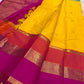Turmeric Marigold Handwoven Pure Silk Kanchipuram Saree with Varnajaalam Multicolour Border