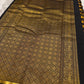 Close view of precision-woven checks on Pure Silk Kanchipuram saree