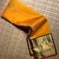 Turmeric Yellow and Black Korvai Kanchipuram silk saree full drape