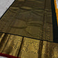 Turmeric Yellow saree with Black Mayil border close-up