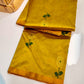 Manjal Pattu Silk Chanderi saree with woven flower motifs