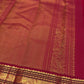 Turmeric Yellow Pure Silk Kanchipuram Korvai saree with petite gold buttas and deep Maroon zari border.