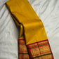 Turmeric Yellow Handwoven Pure Silk Kanjeevaram Saree with Kumkum Red Korvai Zari Border